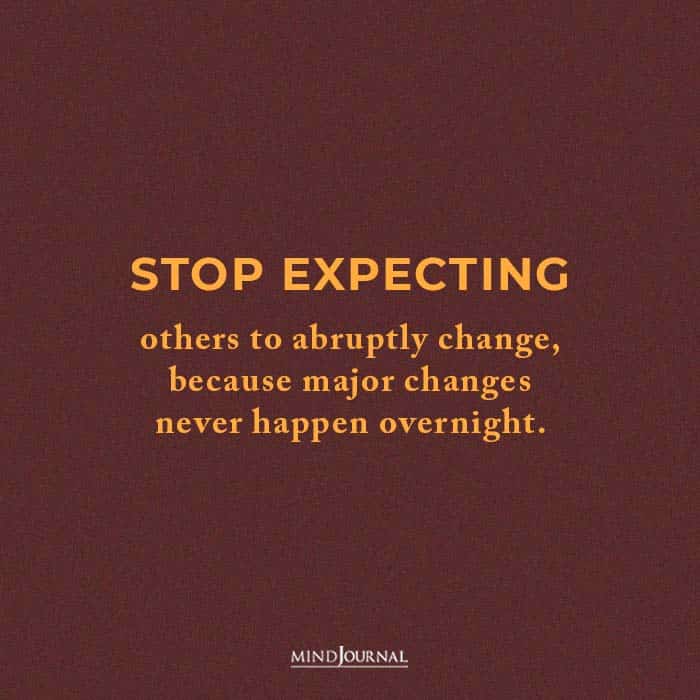 stop expecting