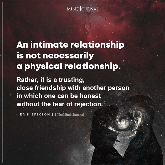 An Intimate Relationship Is Not Necessarily A Physical Relationship