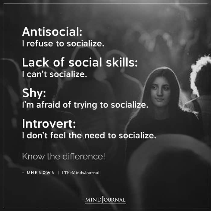 social skills vs. antisocial vs. introvert