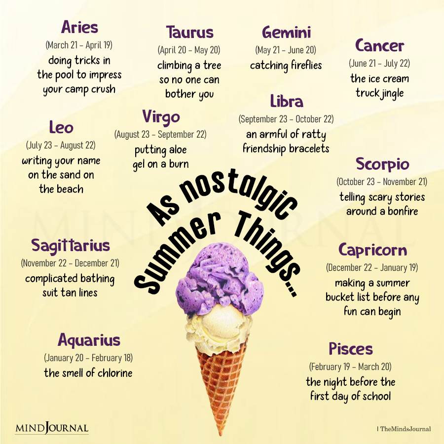 As Nostalgic Summer Things For Each Zodiac Sign