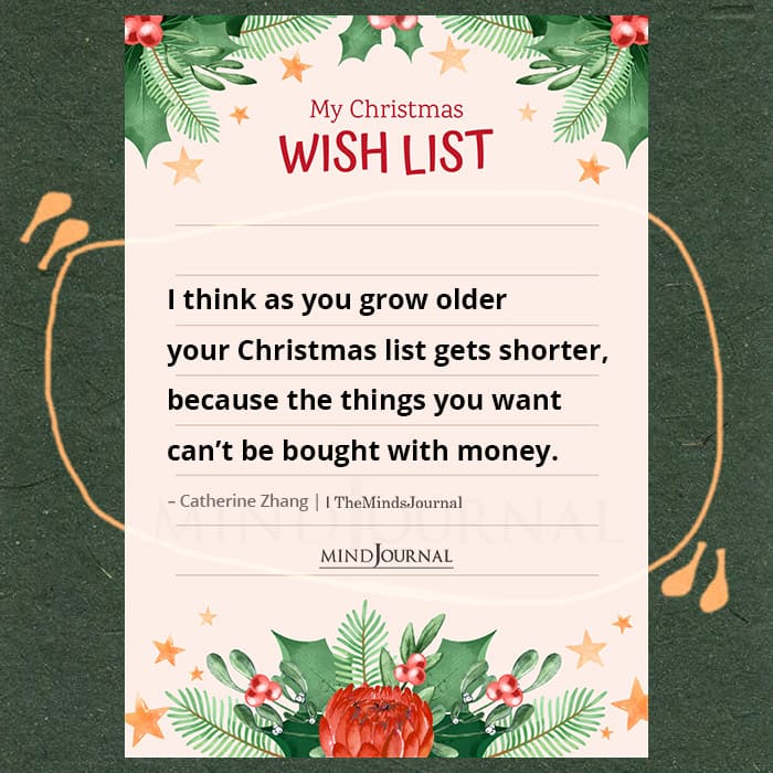 As You Grow Older, Your Christmas List Gets Shorter