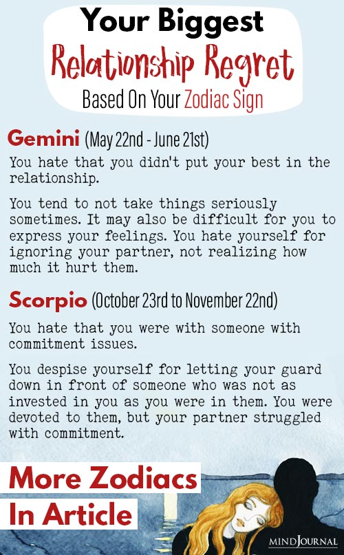 Biggest Relationship Regret Zodiac detailed