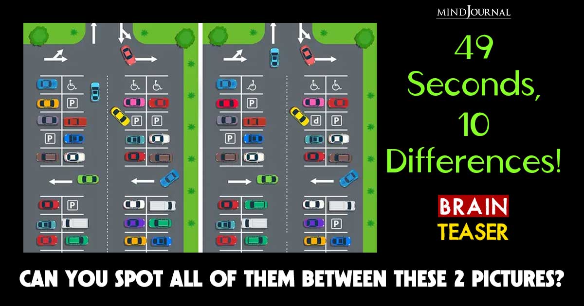 Can You Solve This Car Park Puzzle And Find All The 10 Differences, Only A Few Can Solve This!