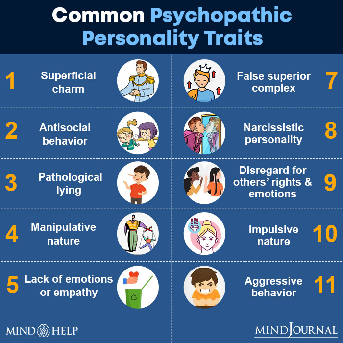 Here are some common signs of being a psychopath