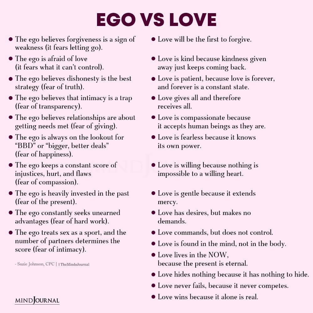 Ego Vs Love - Suzie Johnson Quotes - The Minds Journal