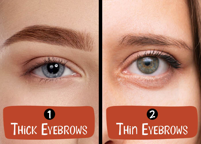 eyebrow shape personality test