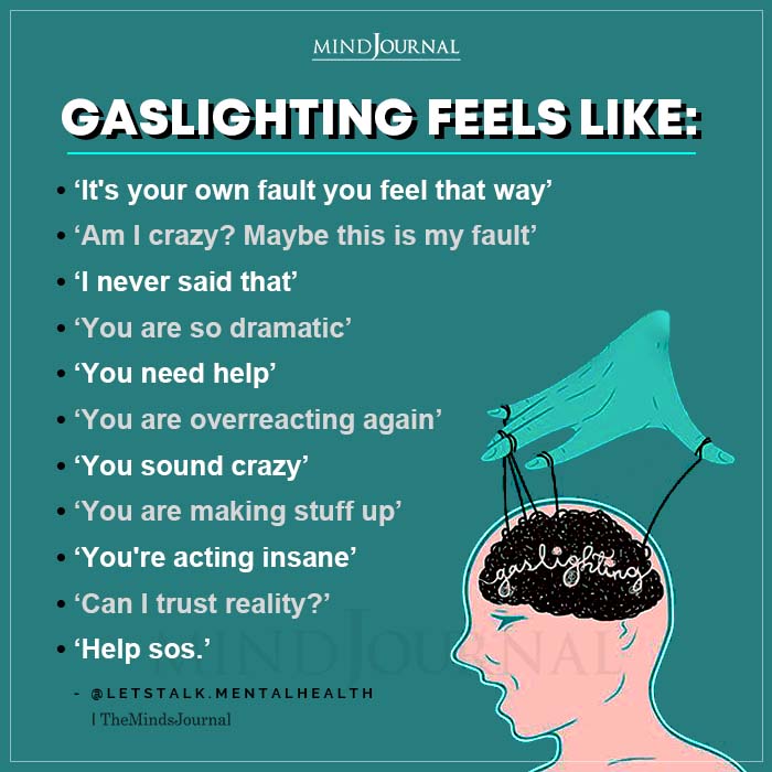 Things a narcissist says while gaslighting