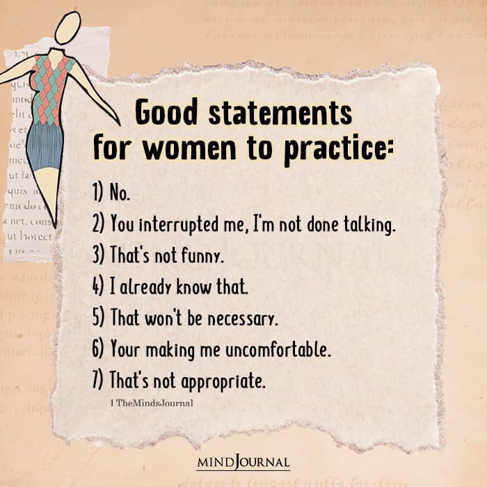 Good Statements For Women To Practice