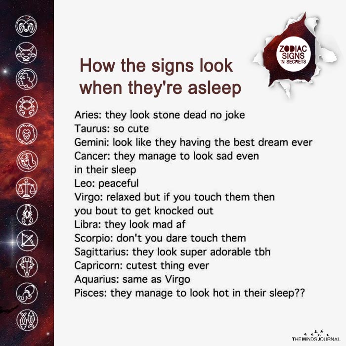 How The Signs Look  When They’re Asleep