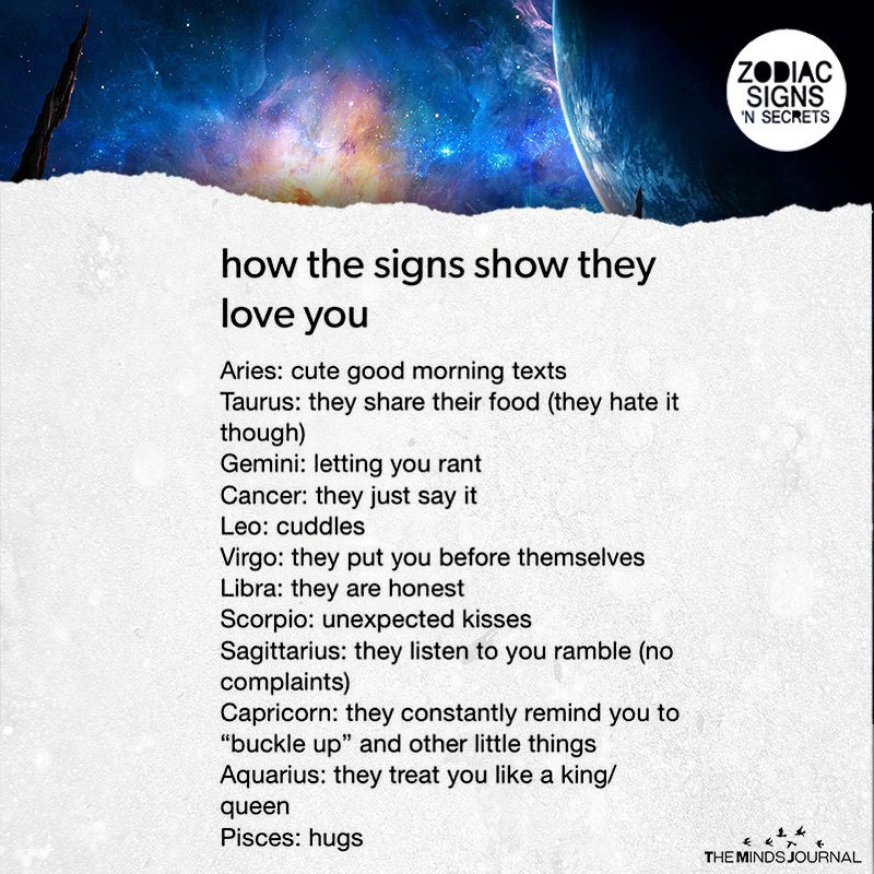 How The Signs Show They Love You