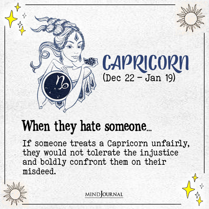 How Zodiac Signs Behave When Hate Someone capricon