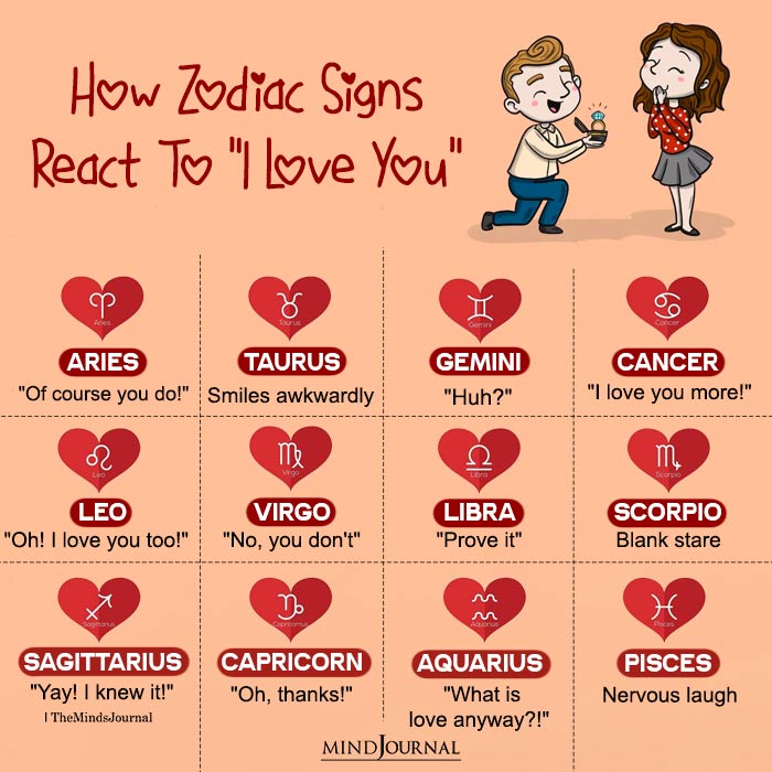 How Zodiac Signs React To I Love You