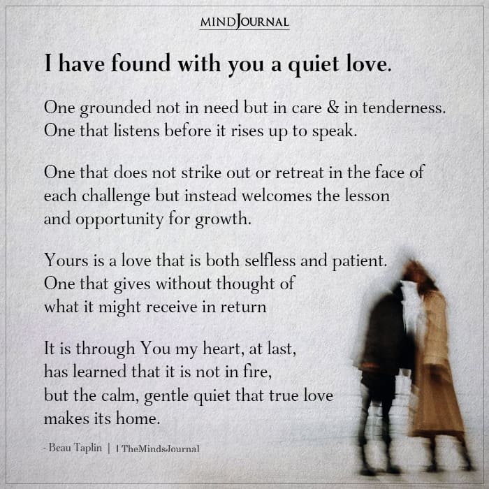 I Have Found With You A Quiet Love