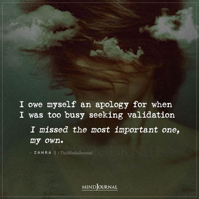 I Owe Myself An Apology