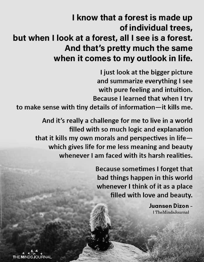 I Know That A Forest Is Made Up Of Individual Trees