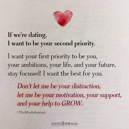 If We're Dating, I Want To Be Your Second Priority