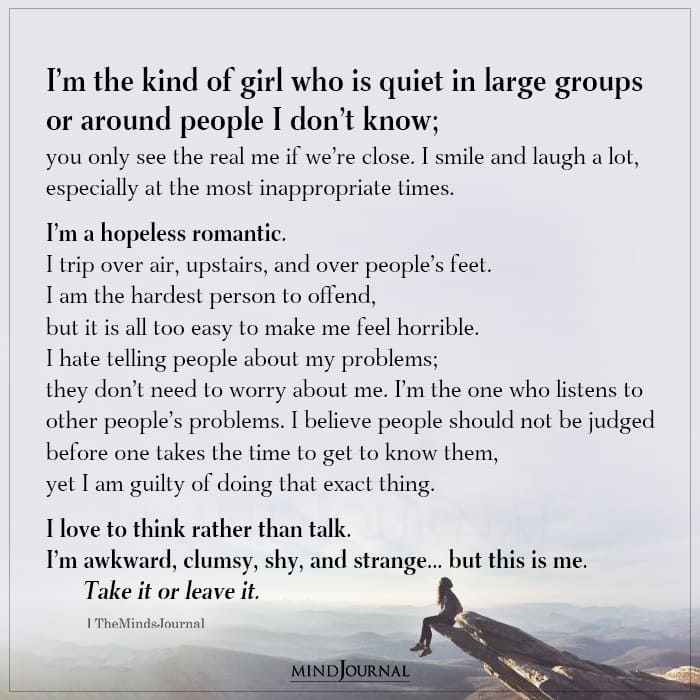 I’m The Kind Of Girl Who Is Quiet In Large Groups