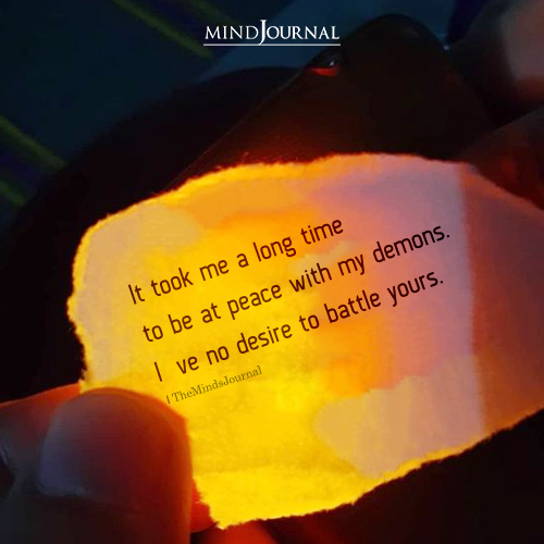 It Took Me A Long Time To Be At Peace
