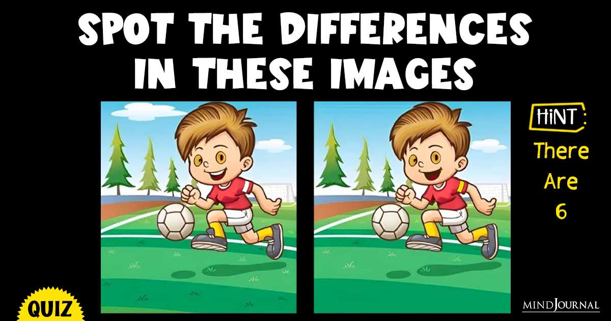 Spot The Differences In Kid Playing Soccer Image (HINT: There are 6)