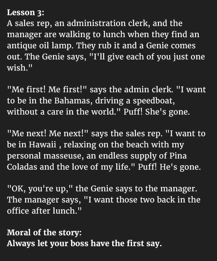 lessons in management