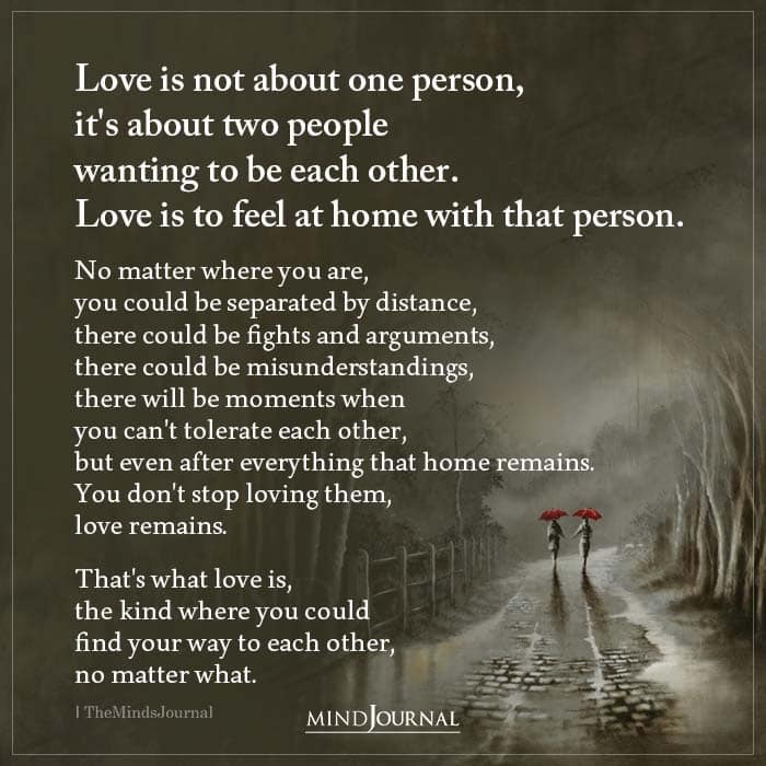 Love Is Not About One Person It’s About Two People