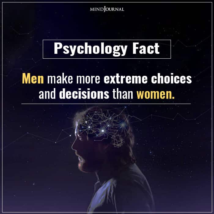 men make more extreme choices and decisions than women