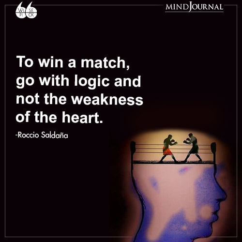 Roccio Saldaña win a match go with logic