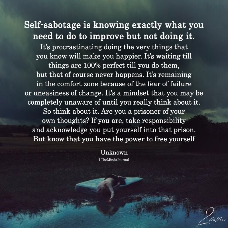 stop self sabotage