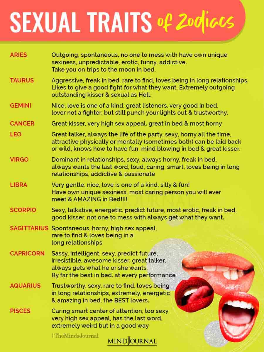 Sexual Traits Of Zodiacs