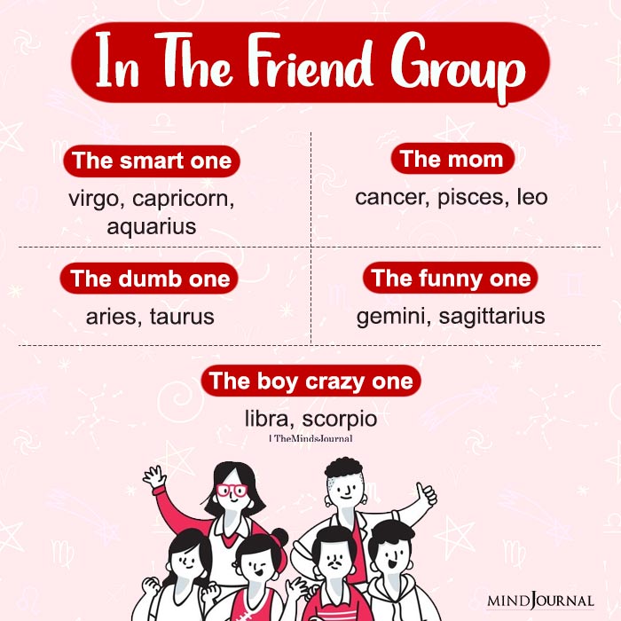 The 12 Zodiac Signs In A Friend Group