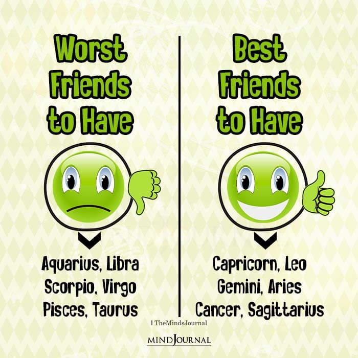 The Best And Worst Friends To Have As Zodiac Signs