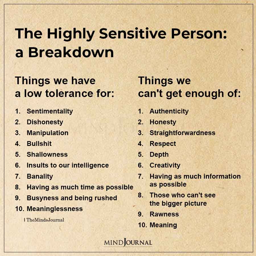 hypersensitive person