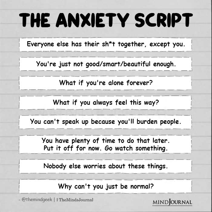 Anxiety lies and it lies a lot and these are all the lies your anxiety tells you