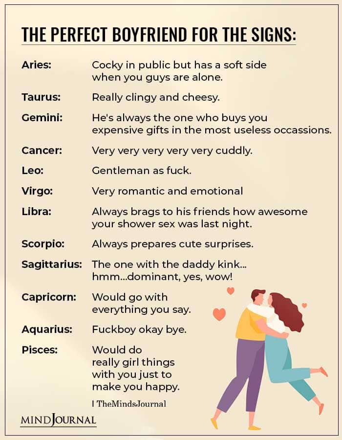 The Perfect Boyfriend For The Zodiac Signs