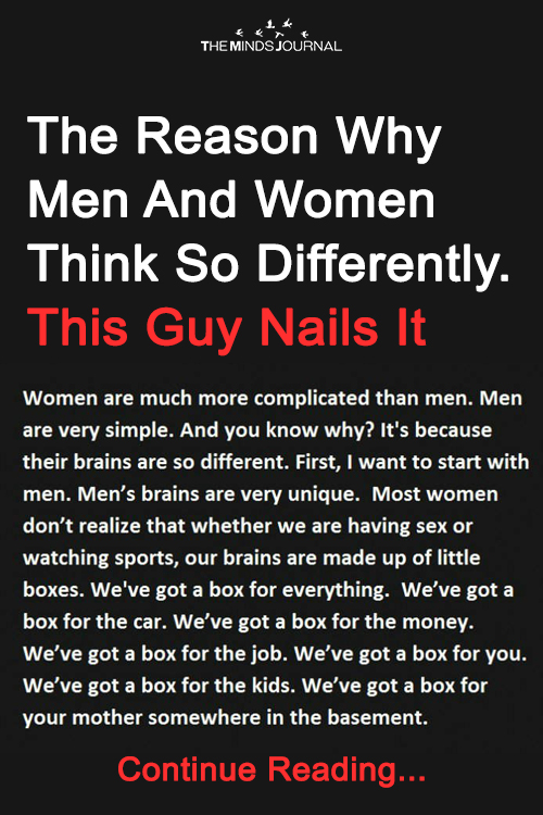 Why Men And Women Think Differently This Guy Nailed It