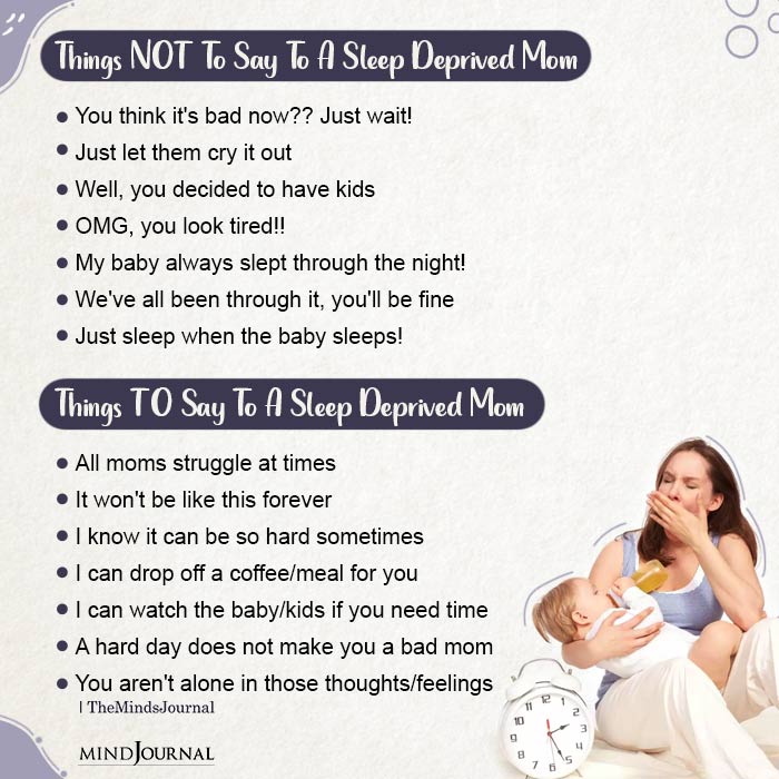 Things NOT To Say To A Sleep Deprived Mom