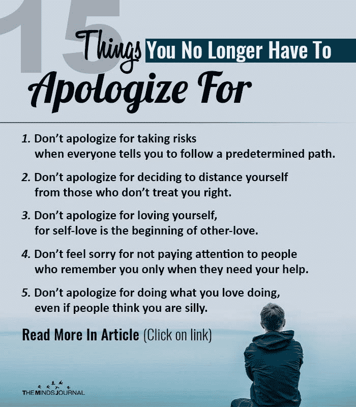 No Longer Have To Apologize for