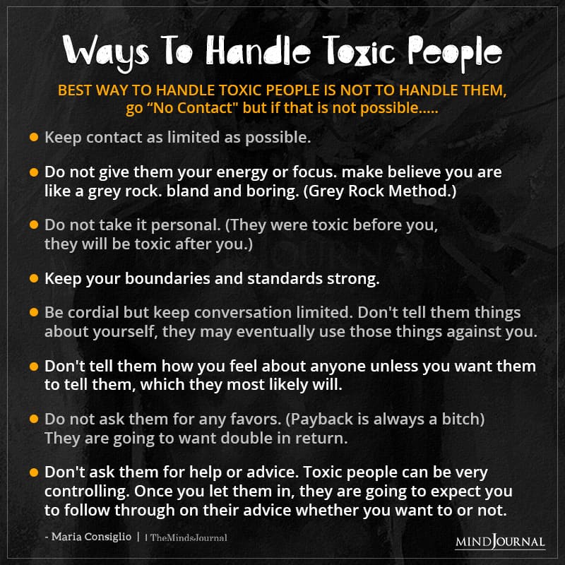 Ways To Handle Toxic People