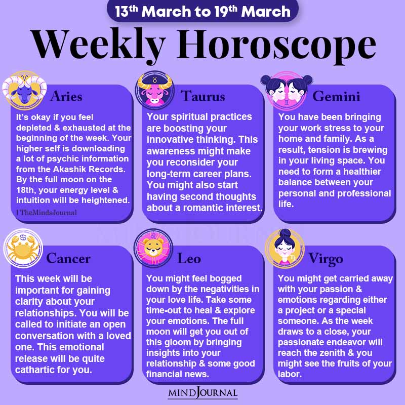 Weekly Horoscope For Each Zodiac Sign (13th March to 19th March)