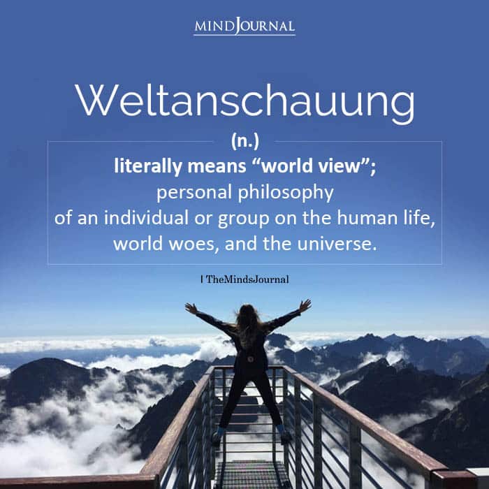 Weltanschauung literally means world view