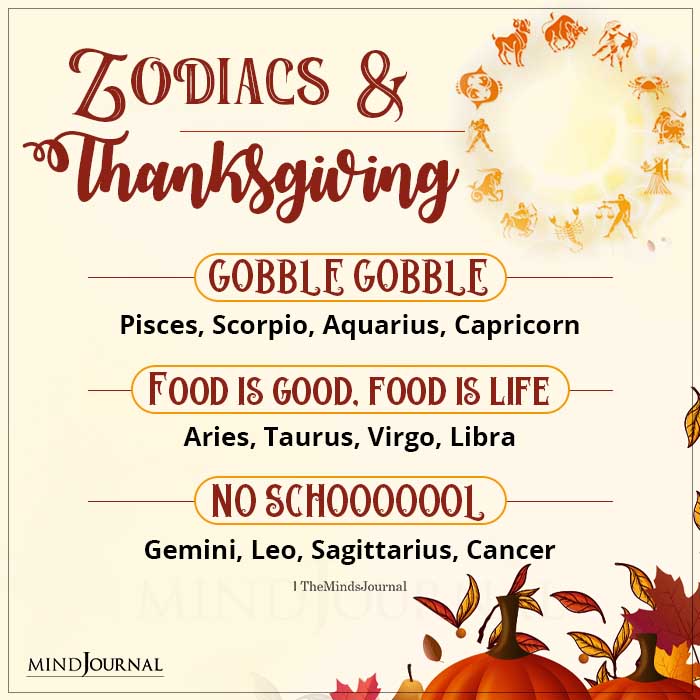 What Thanksgiving Means To The 12 Zodiac Signs