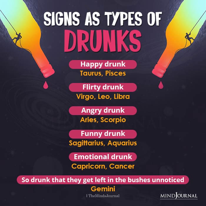 What Type Of Drunks Are The 12 Zodiac Signs?