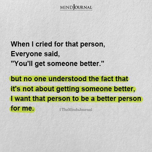 When I Cried For That Person
