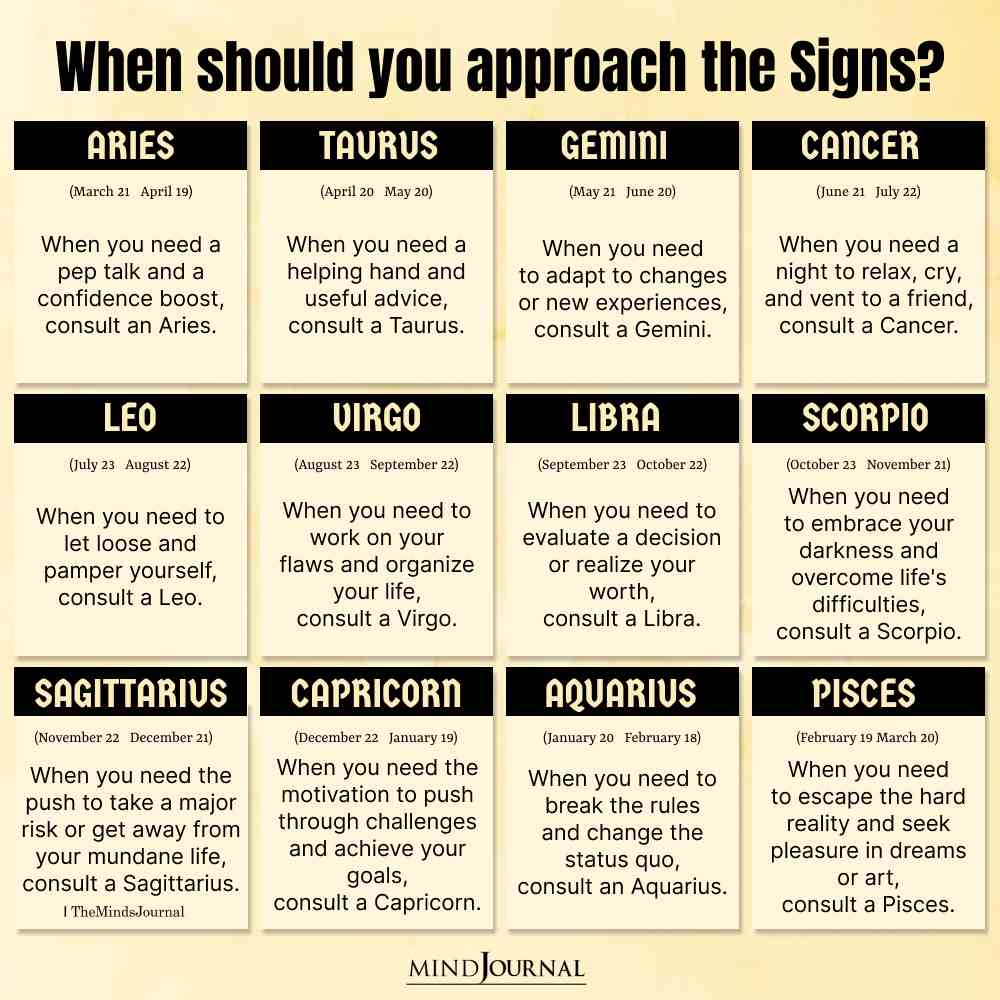 When Should You Approach Each Zodiac Sign