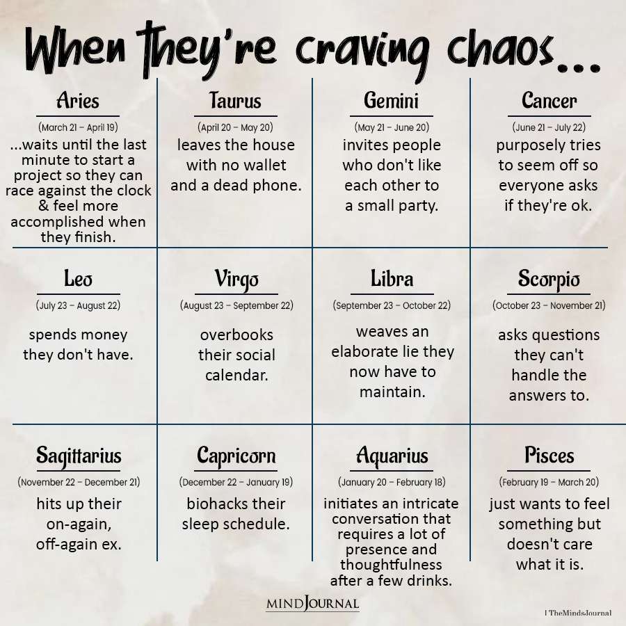 When Zodiac Signs Want To Create Chaos