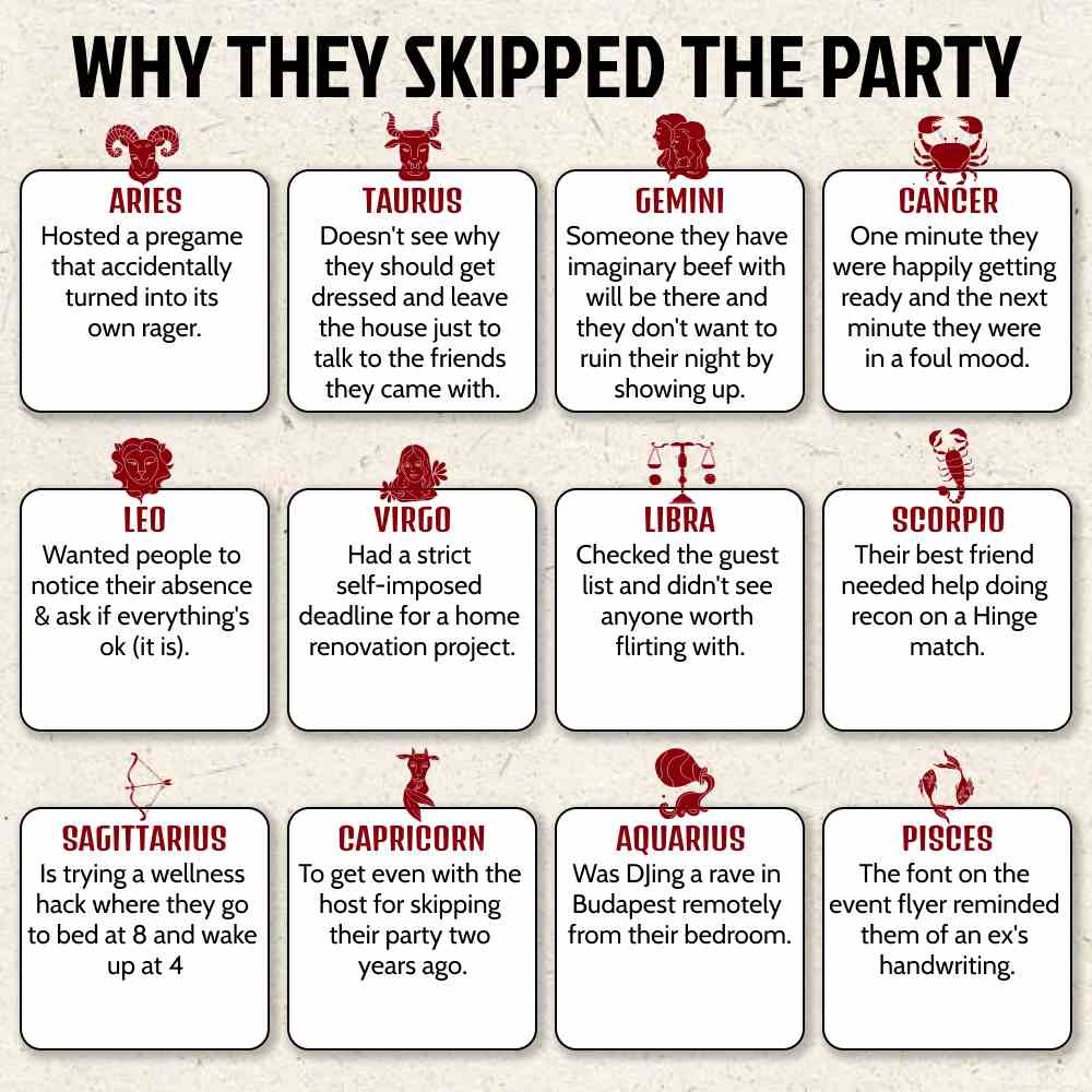 Why The Zodiac Signs Skipped The Party