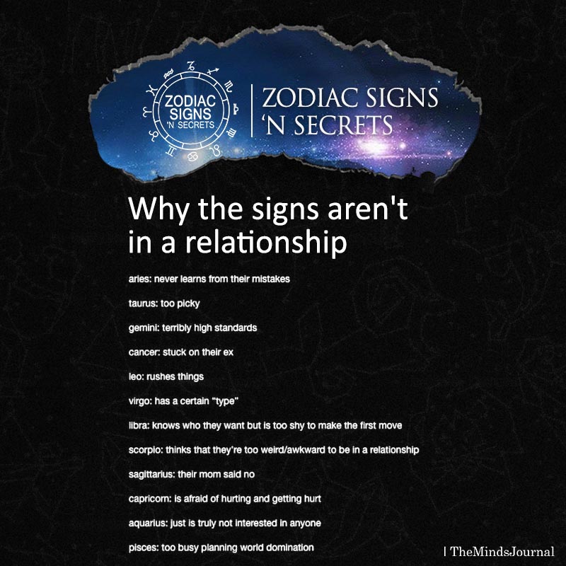 Why the Signs Aren’t In A Relationship