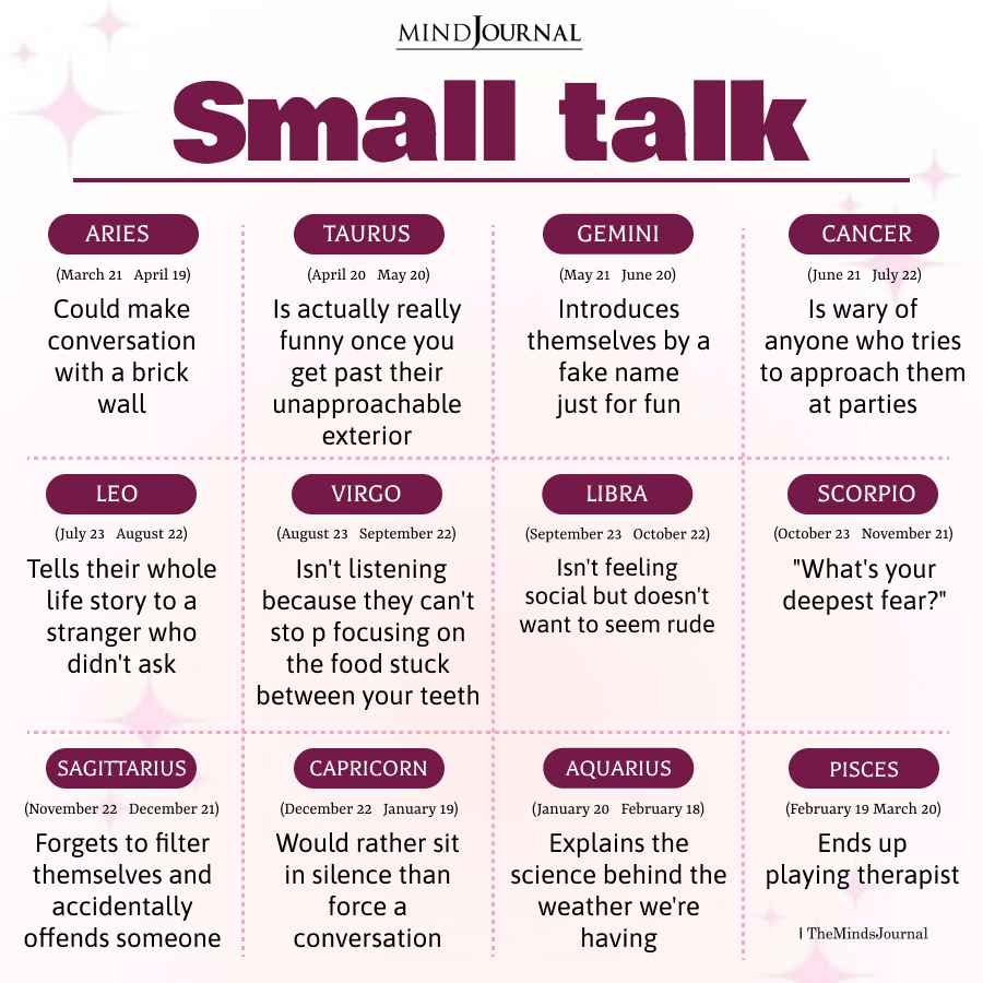 Zodiac Signs And Small Talk