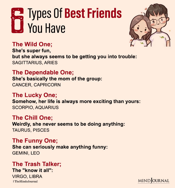 Zodiac Signs And The 6 Types Of Best Friends You Have