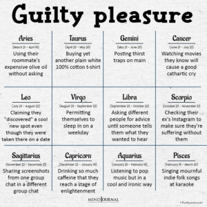 Zodiac Signs And Their Guilty Pleasures - Zodiac Memes